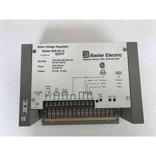 Basler Electric SSR 32-12 SVR Static Voltage Regulator 