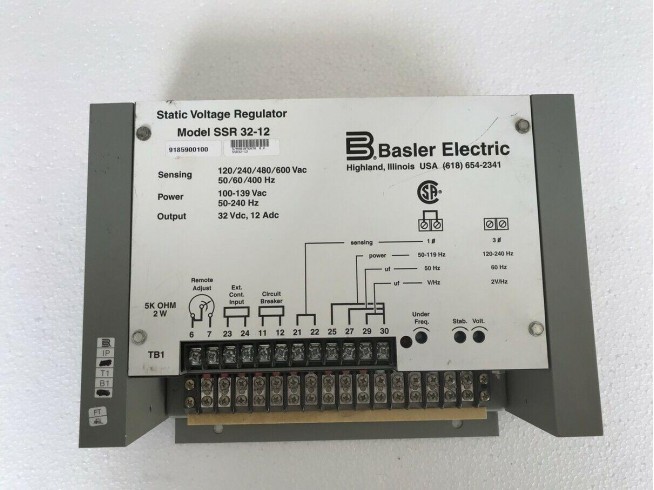 Basler Electric SSR 32-12 SVR Static Voltage Regulator 