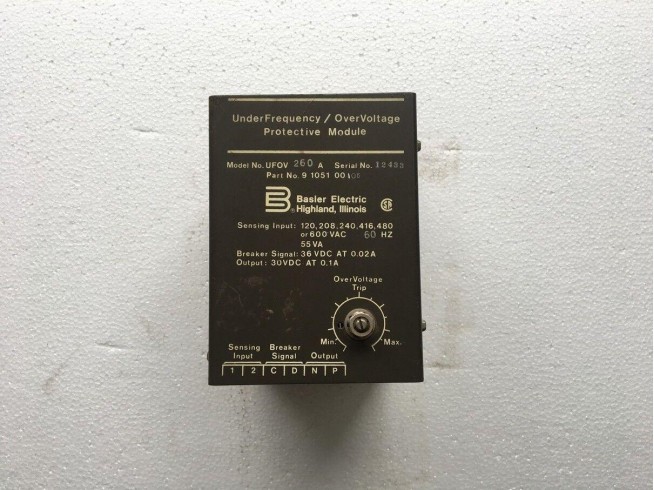 Basler Electric UFOV 260A Under Frequency / Over Voltage Protective Module