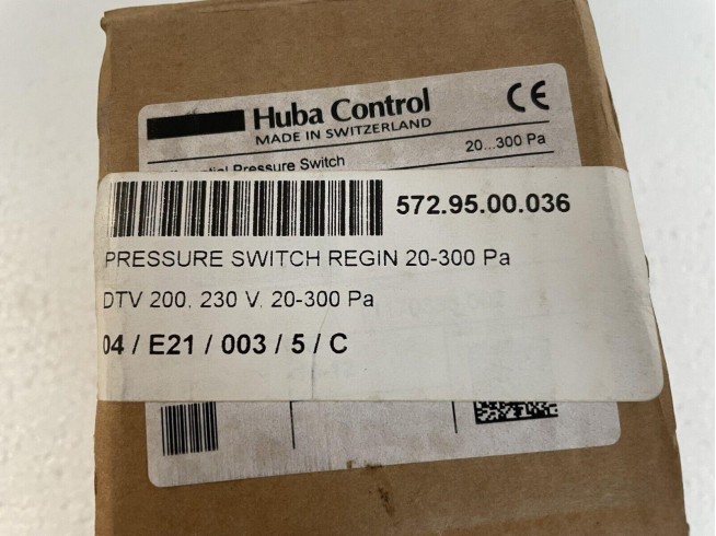 HUBA CONTROL Type 604 Differential Pressure Switch 604.9010020 20-300 Pa DTV200