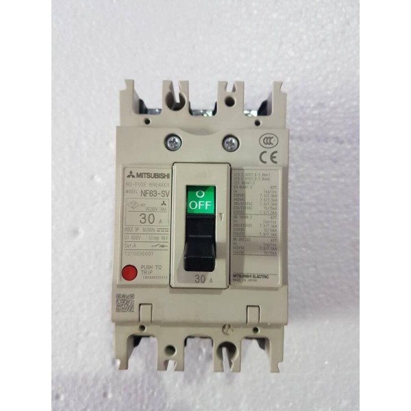 Mitsubishi MCB No-Fuse Breaker NF63-SV 30AMP 600V 3 POLE MCB