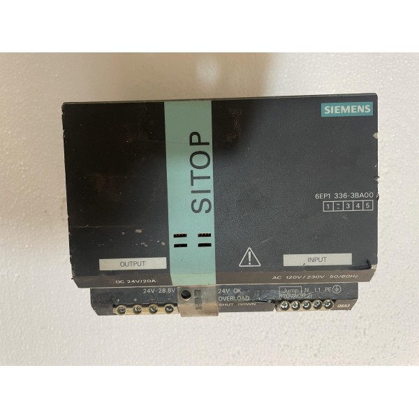 Siemens SITOP Modular 20A 1/2 ph Power Supply 6EP1336-3BA00