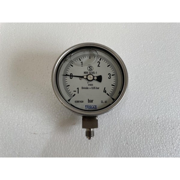 Wika en NBR14105-1 CL.A1 pressure gauge -1 - 4 bar